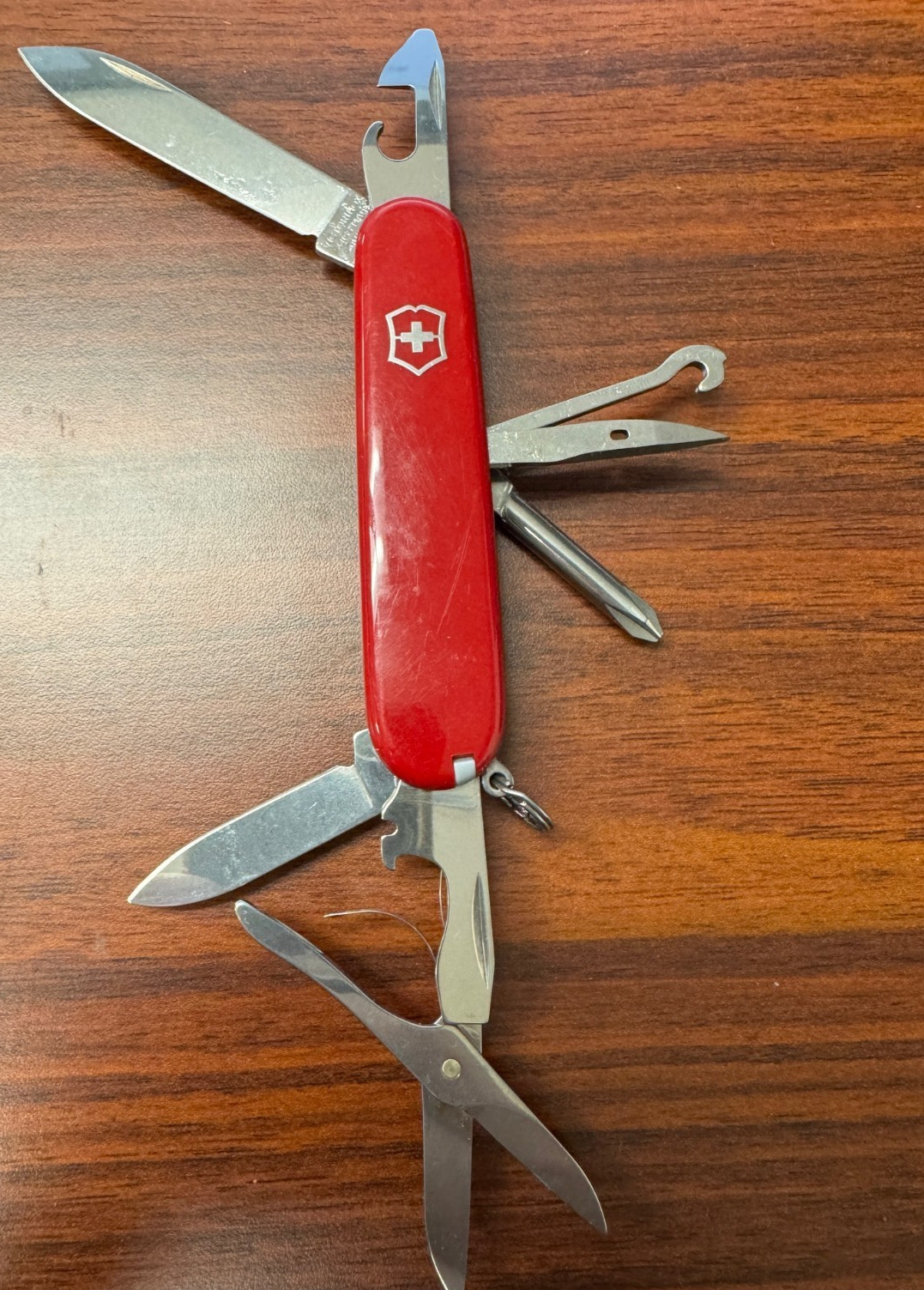 Swiss Army Knife, Red Climber, Victorinox 1.3703, 91mm, 14 Functions Used