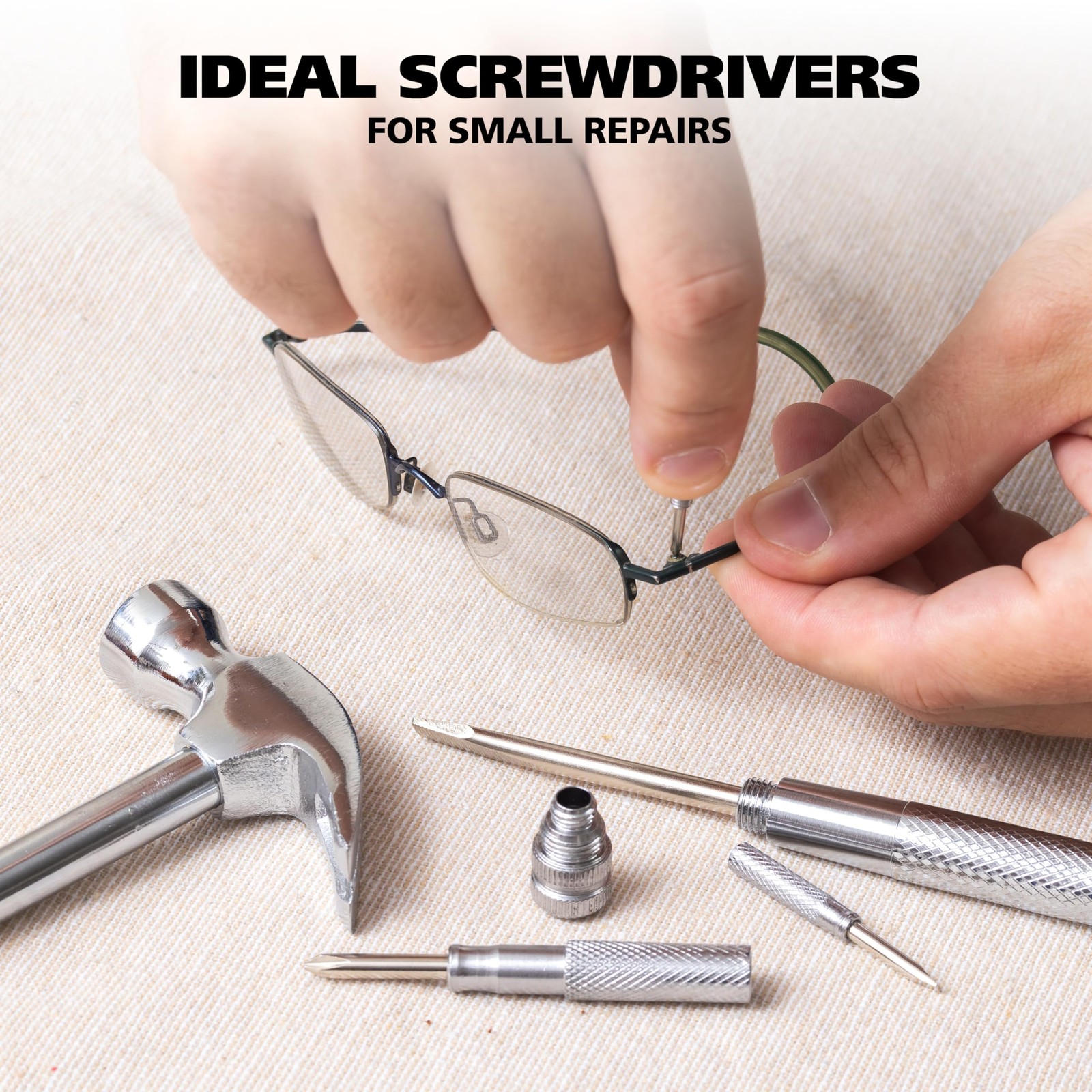 GreatNeck 5-in-1 Hammer, Built in Multitool Screwdriver, Chrome Plated to Res…