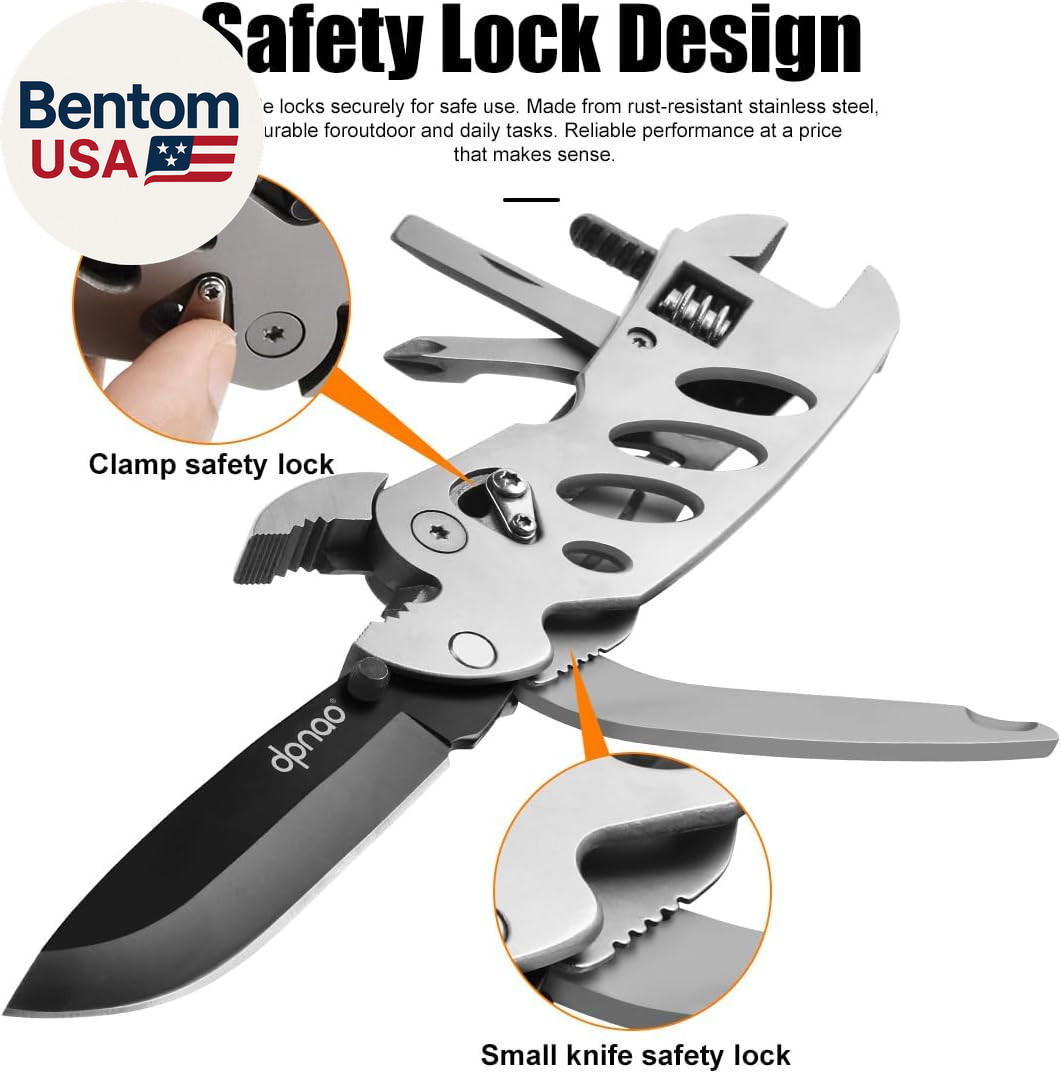 Multitool Wrench with 7 Tools/Pliers/Wire Cutter/Flat Screwdriver/Phillips Screw