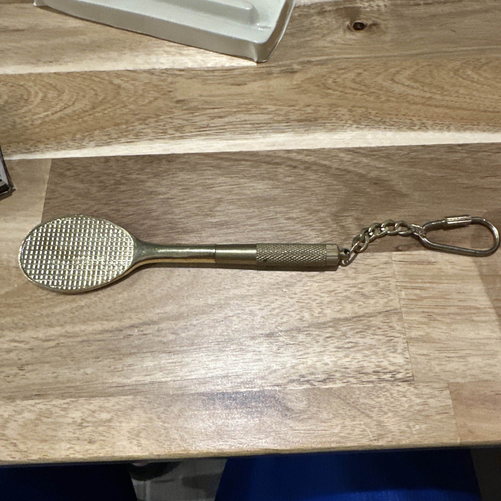 Vintage Tennis Racket Keychain Screwdriver Set 3 Interchangeable Bits w/ Box