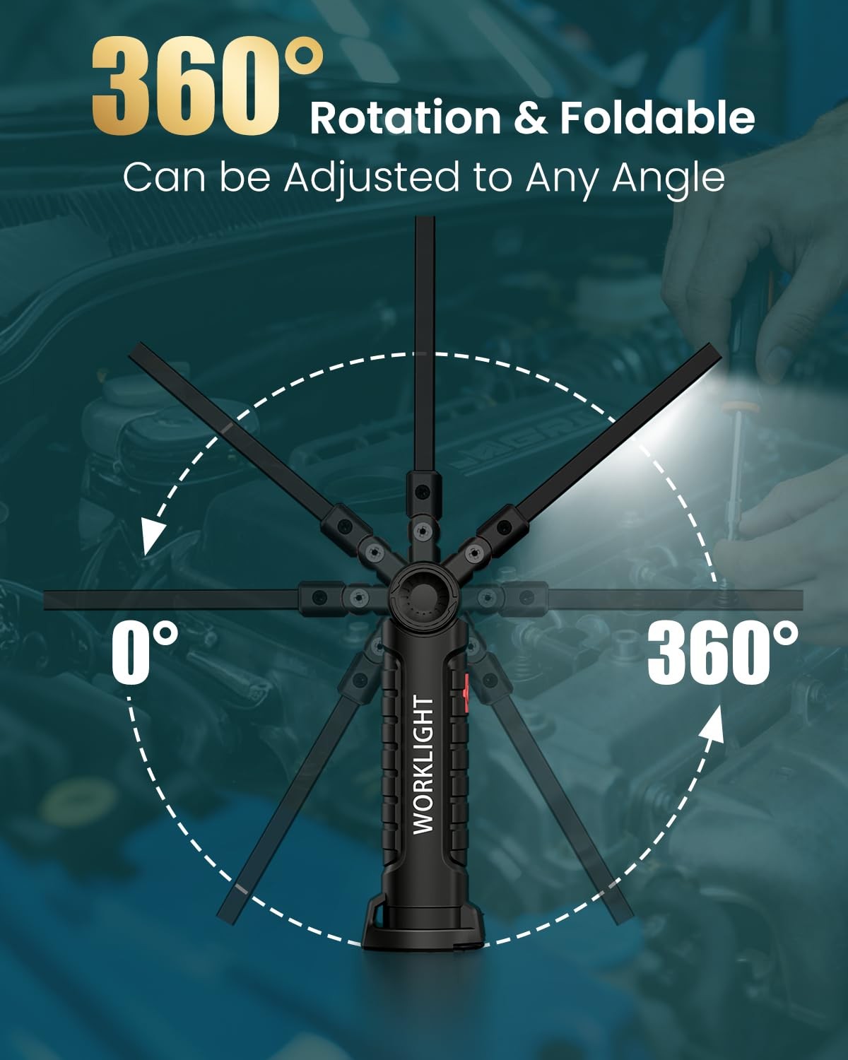 Rechargeable LED Work Light BBQ Grill Magnetic Flashlight Tools 2 Pack Black