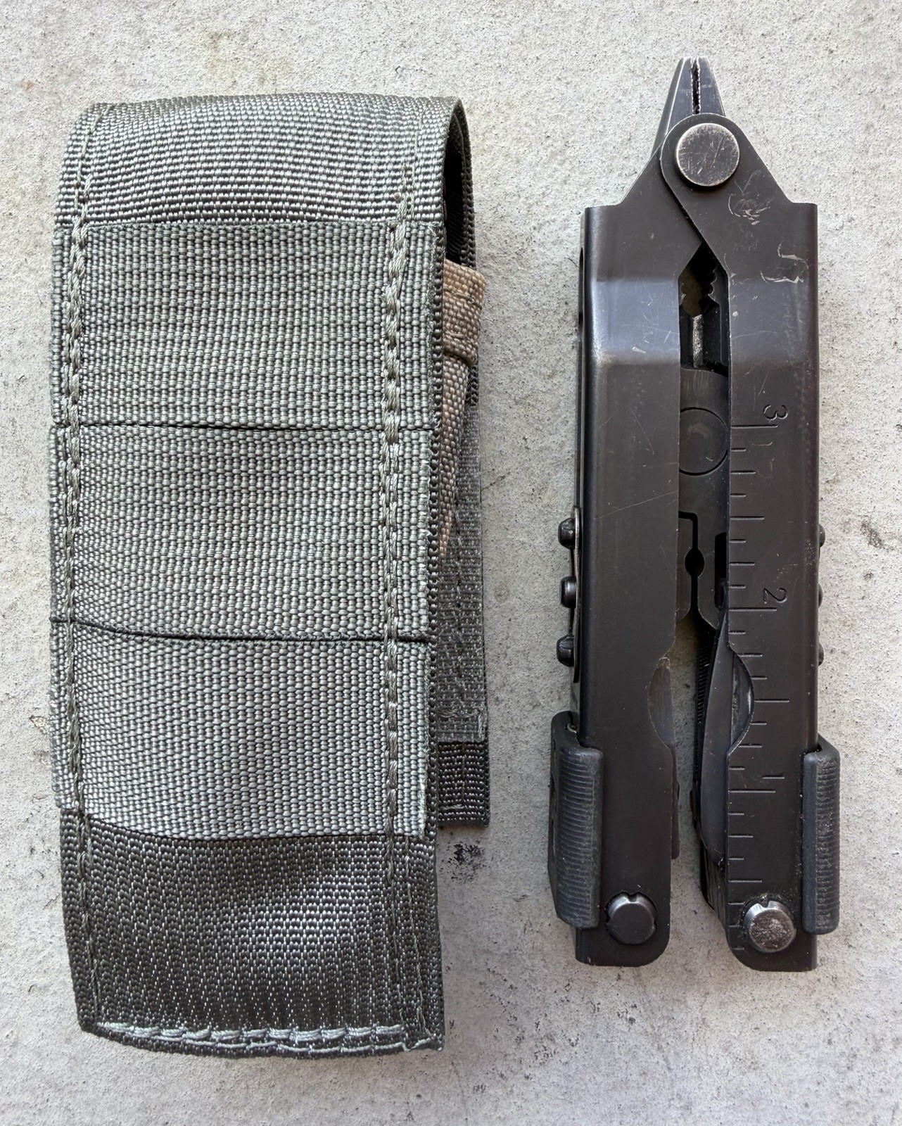 GERBER MP600 USA BLACK OXIDE MULTI TOOL, KNIFE, PLIER, W/SHEATH, VERY GOOD OA!