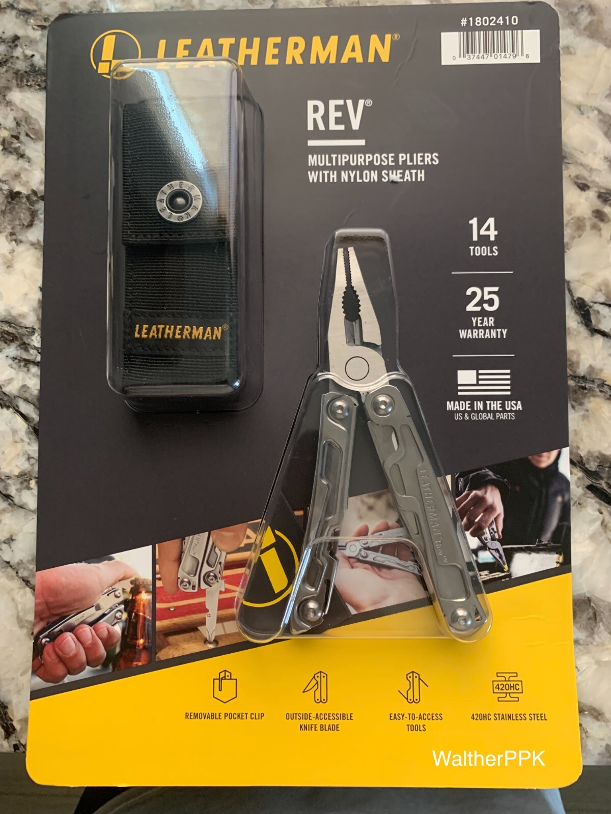 NEW in Sealed Pkg – Leatherman Rev Multi-Purpose 14 Tools with Nylon Sheath.