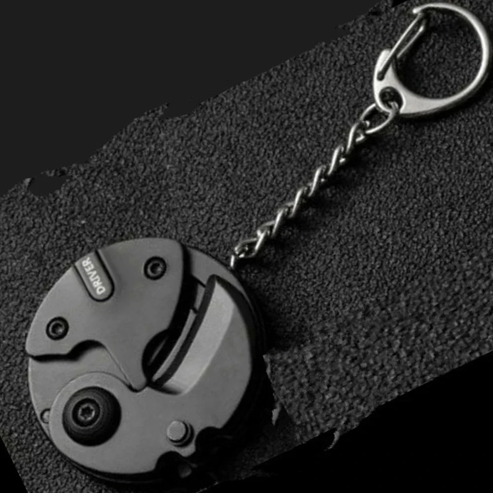 Multifunctional Keychain Screwdriver Hexagon Coin Folding Pocket Mini Tool