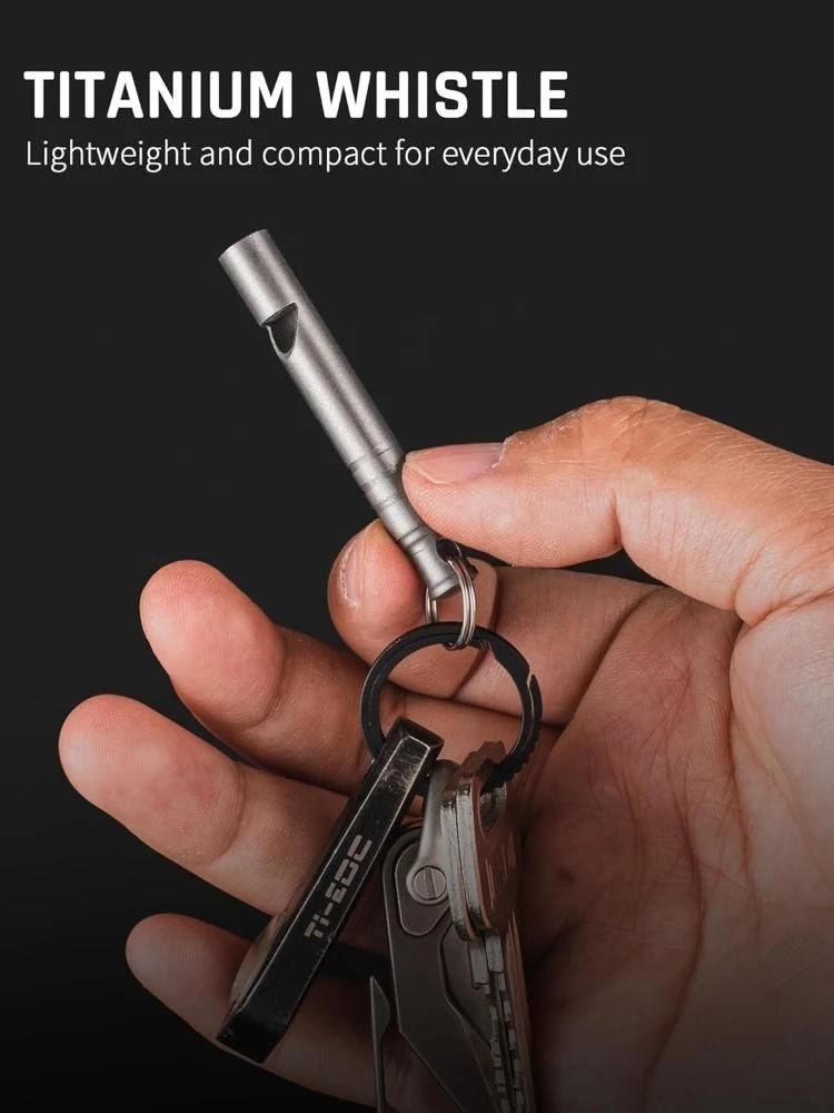 Titanium Emergency Survival Whistle Mini Edc Tool for Hiking & Camping