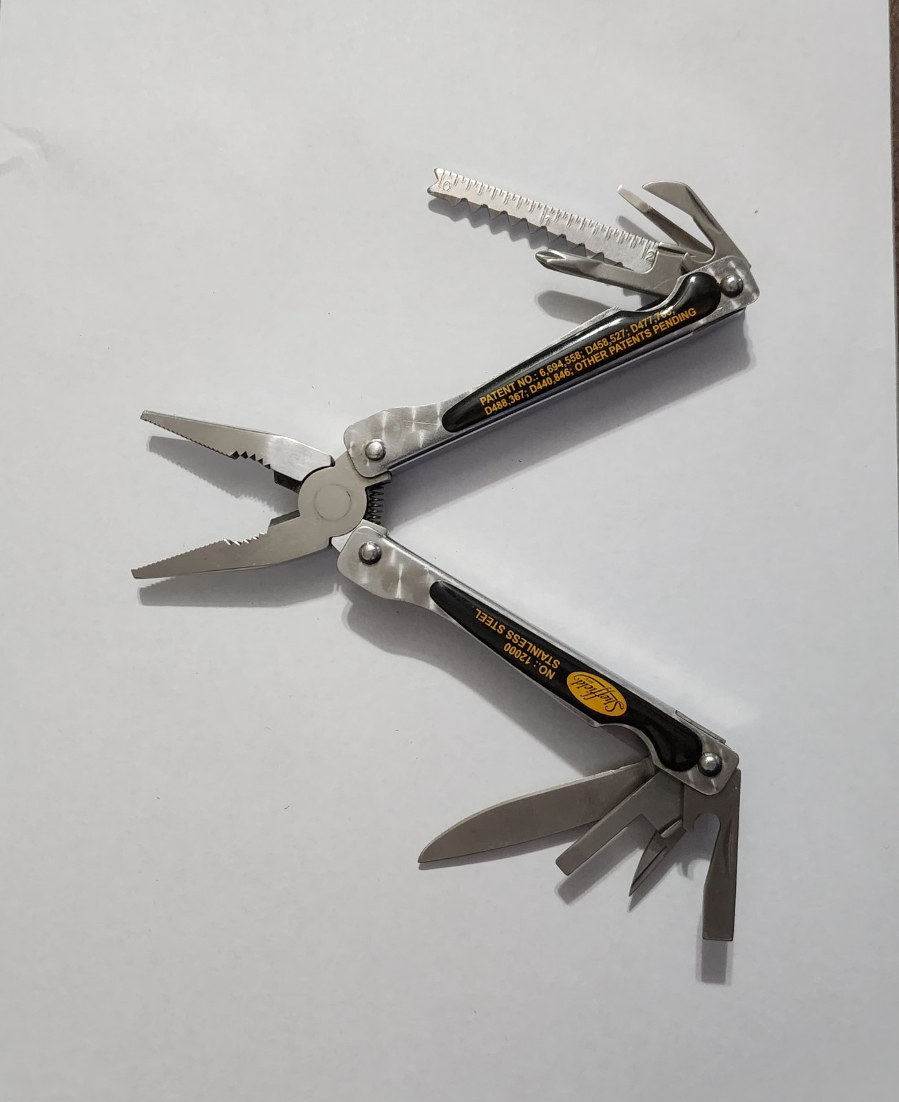 Sheffield Mfg Stainless Steel No. 12000 Folding Multi-tool W Belt Loop Case Read