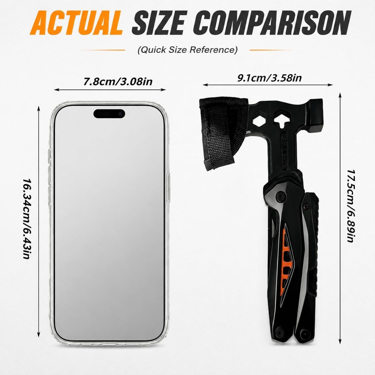 18-in-1 Multitool Hatchet Camping Axe W/ Hammer & Knife W/ Protective Sheath