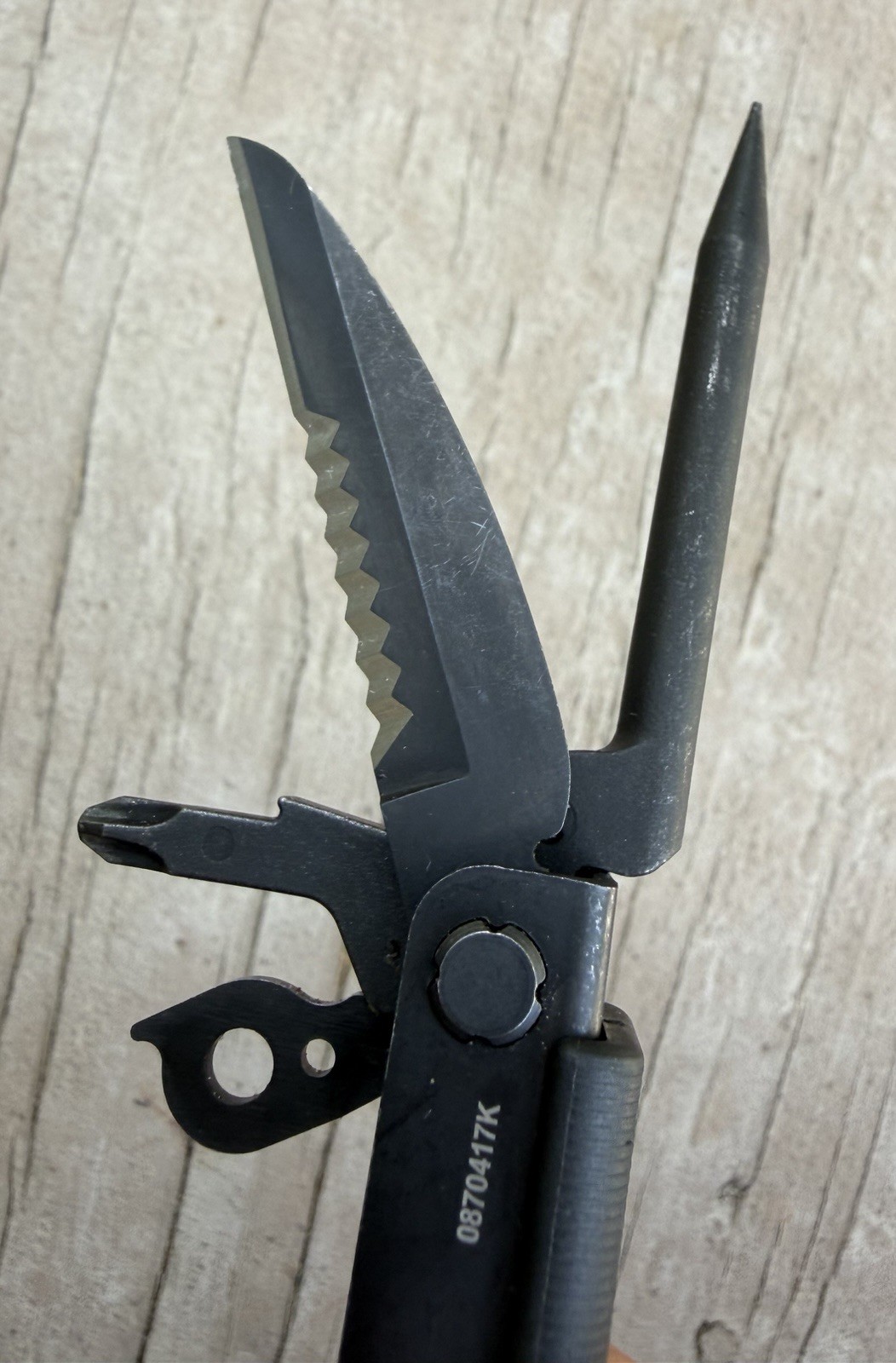 GERBER DET MULTIPLIER CAMPING BLACK OXIDE NEEDLE NOSE MULTI TOOL KNIFE W/SHEATH