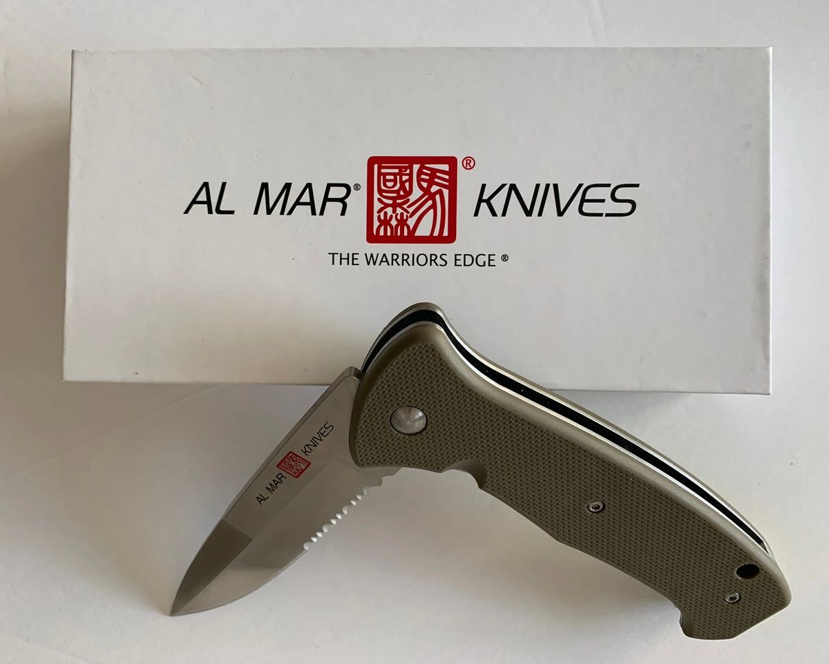 Al Mar SERE 2020 Folding Knife Combo 3.6″ 8Cr13MoV Blade Coyote FRN Handle 2215