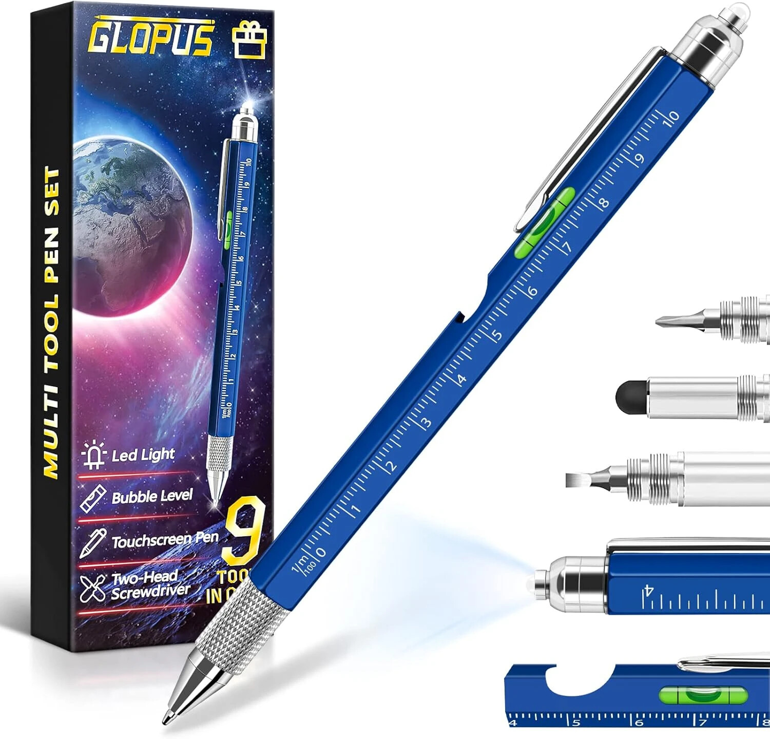 Stocking Stuffers For Men, 9 In 1 Multitool Pen Adults Gifts For Men, 3 Colors