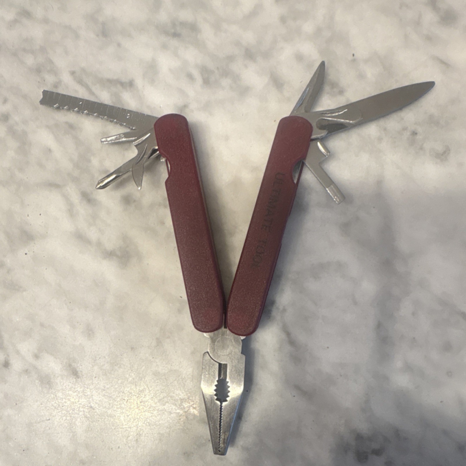 ULTIMATE TOOL Red Multi-Tool Stainless Steel Pliers Knife