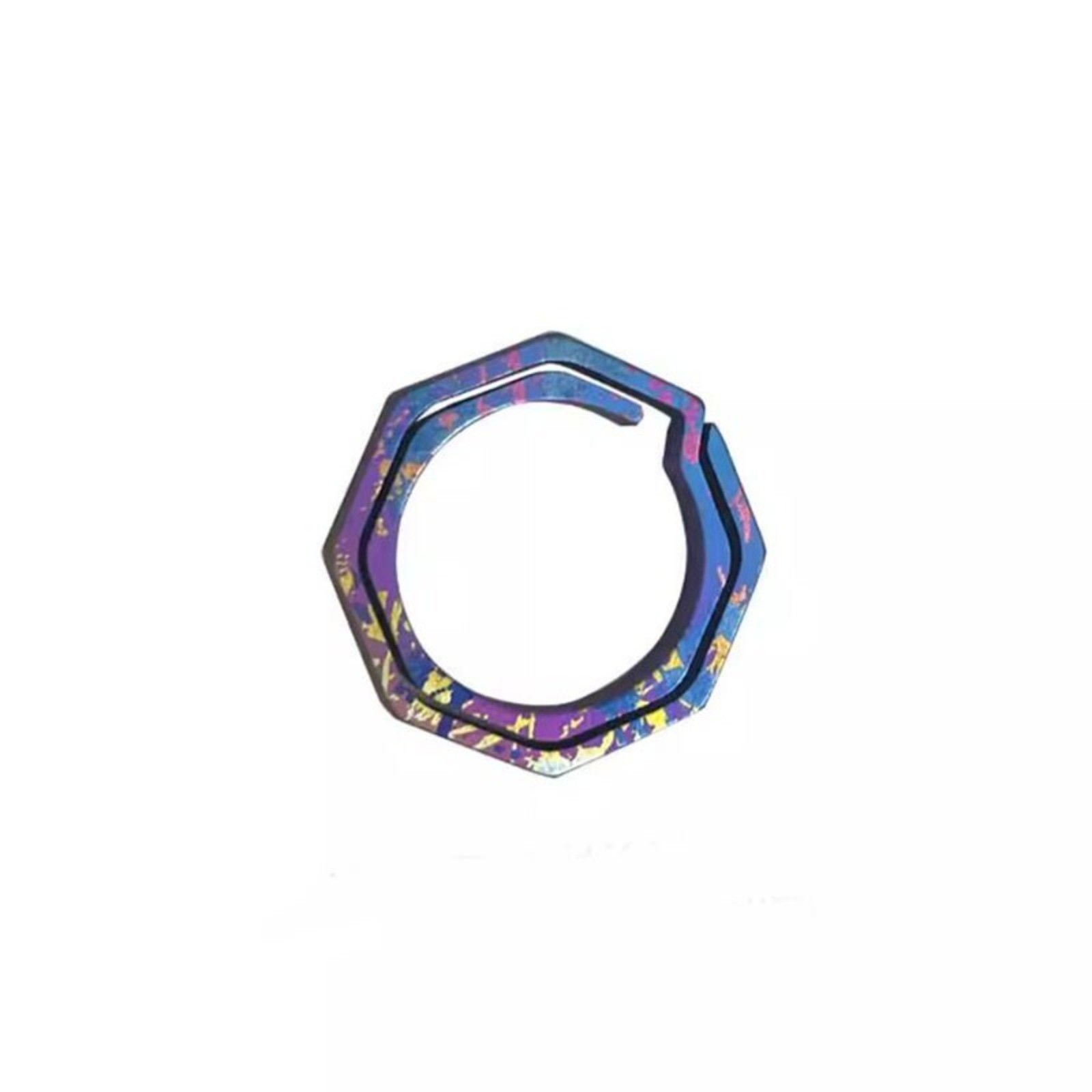 3pcs Mini Titanium Alloy Coloful Key Chain Concise Octagon Key Ring Outdoor EDC