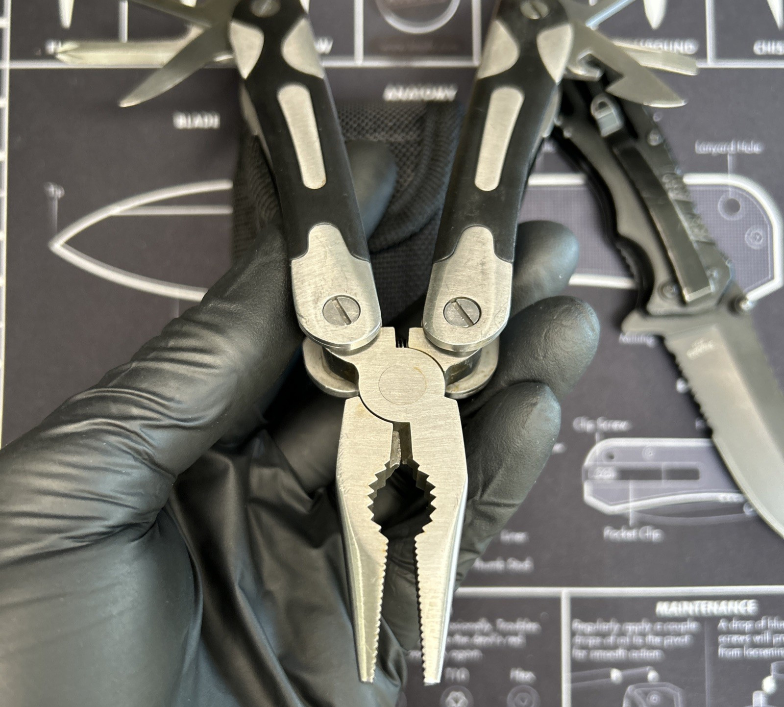 Multi Tool Pliers & Pocketknife Lot of 2 Stainless W/Sheat Camping EDC VGUC