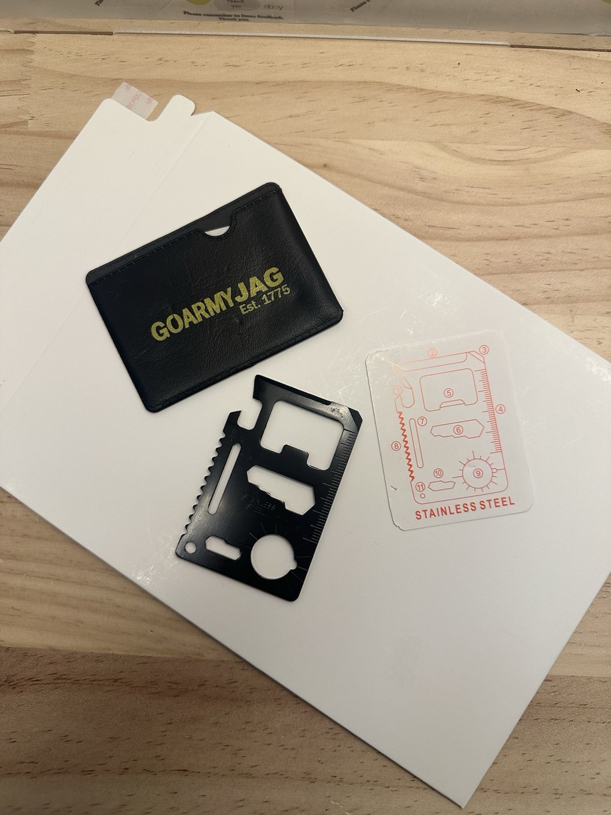“GO ARMY Jag Est. 1776” Branded 11 in 1 Multi-tool Survival Credit Card