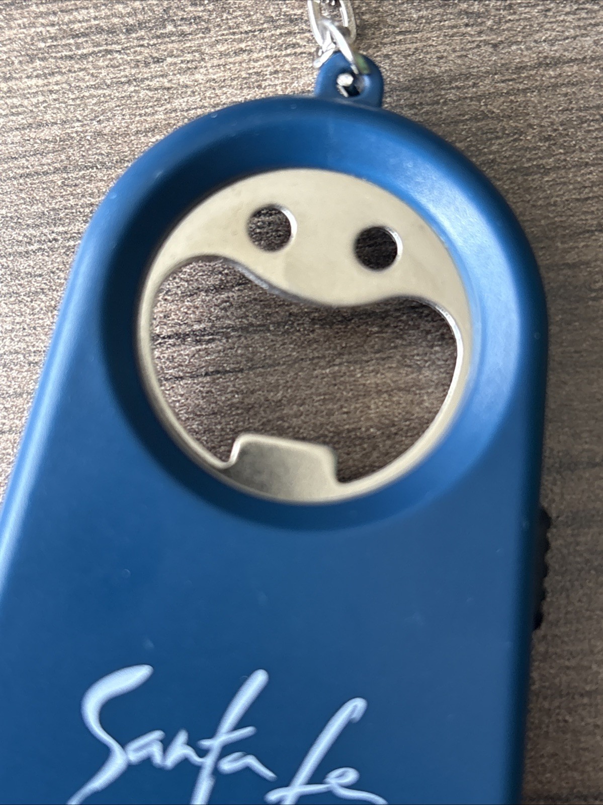 Santa Fe Tourism Blue Multi Tool Keychain Bottle Opener Light Tape Measure