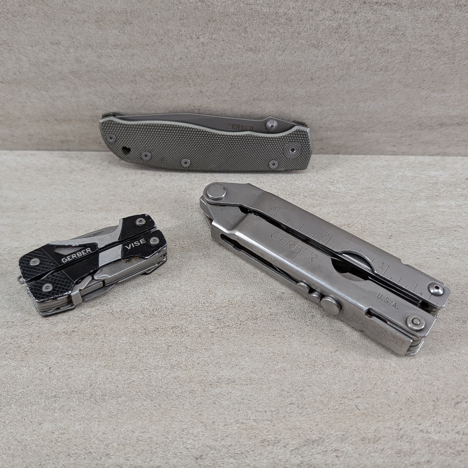 Gerber Multi-Tool Knife Lot MP600 Multi-Plier USA Vise Keychain Folder 3 Piece