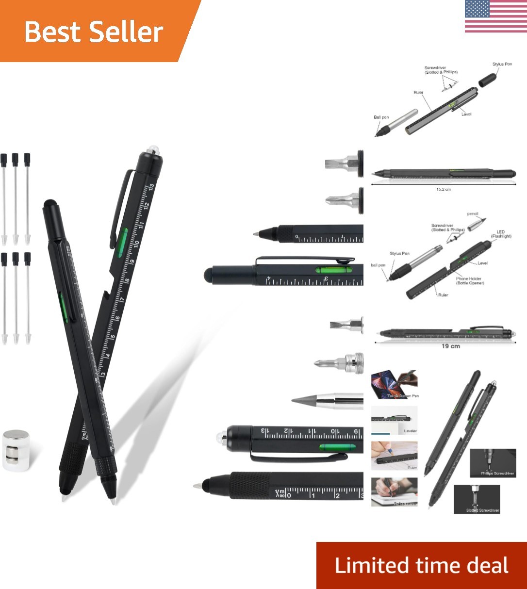 Dad Gifts for Fathers Day, 2PCS Multitool Pen, Stocking Stuffers for Mens Gif…
