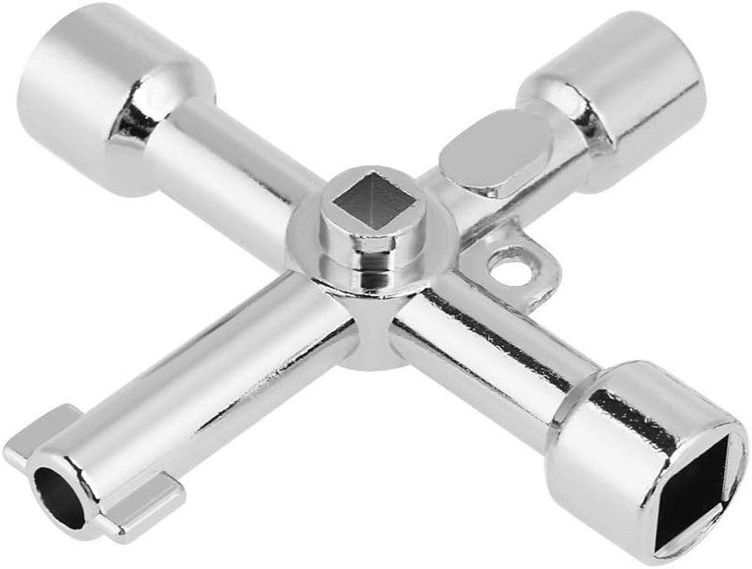 Silcock Key 4 Way, 10PCS 4 Way Sillcock Key, Multifunctional Water Key, Cross Ke