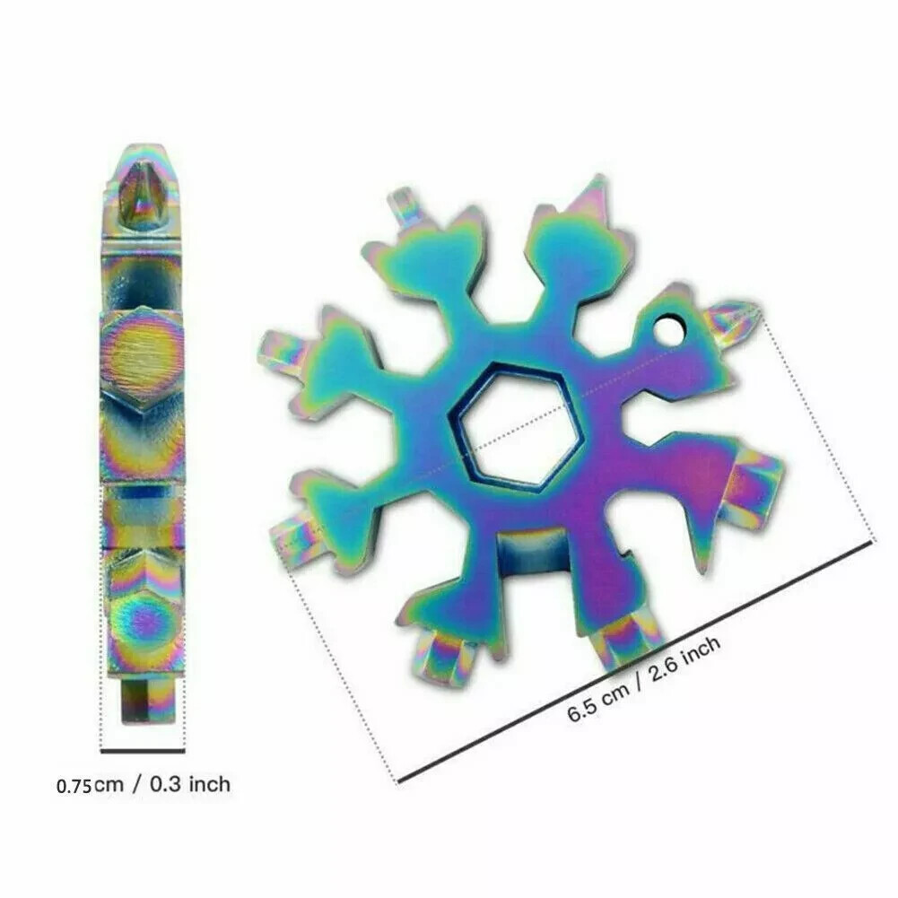 18in1 Snowflake Multi Tool Portable Stainless Steel Snowflake Bottle Opener