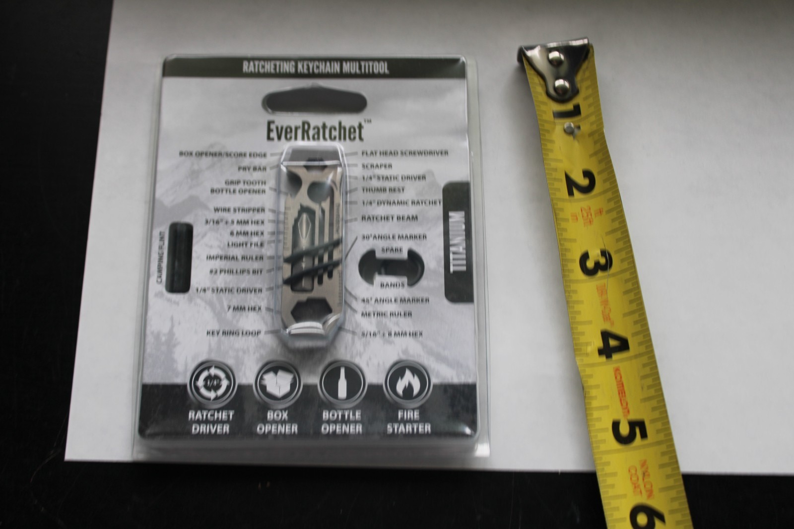 EverRatchet – EDC Bladeless Keychain Multitool – 17-in-1 tool with Bottle Ope…