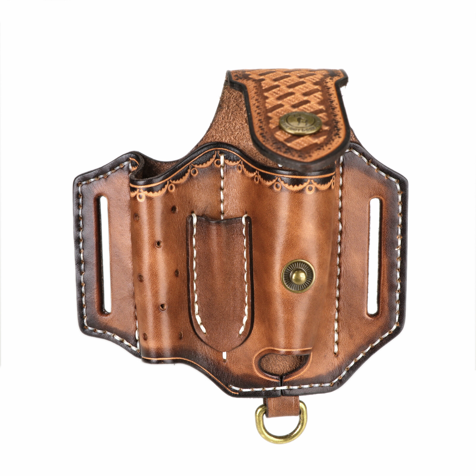 Tourbon Leather 4 in 1 Knife Sheath EDC Pliers Belt Holder Pouch Tools Holster