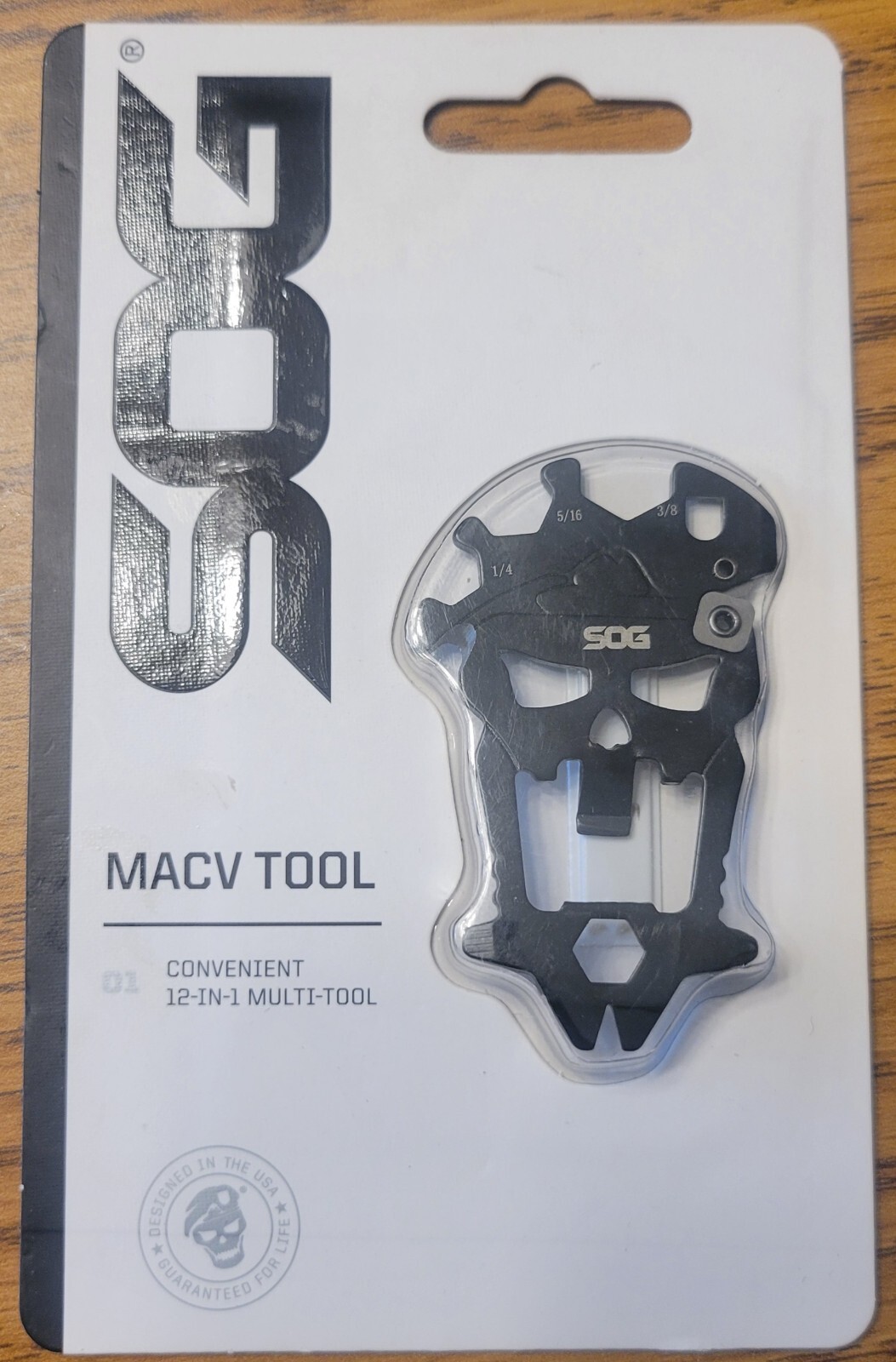 SOG MacV 12 In 1 Black Steel Tool Wrench Screwdrivers Pry Bar Bottle Opener