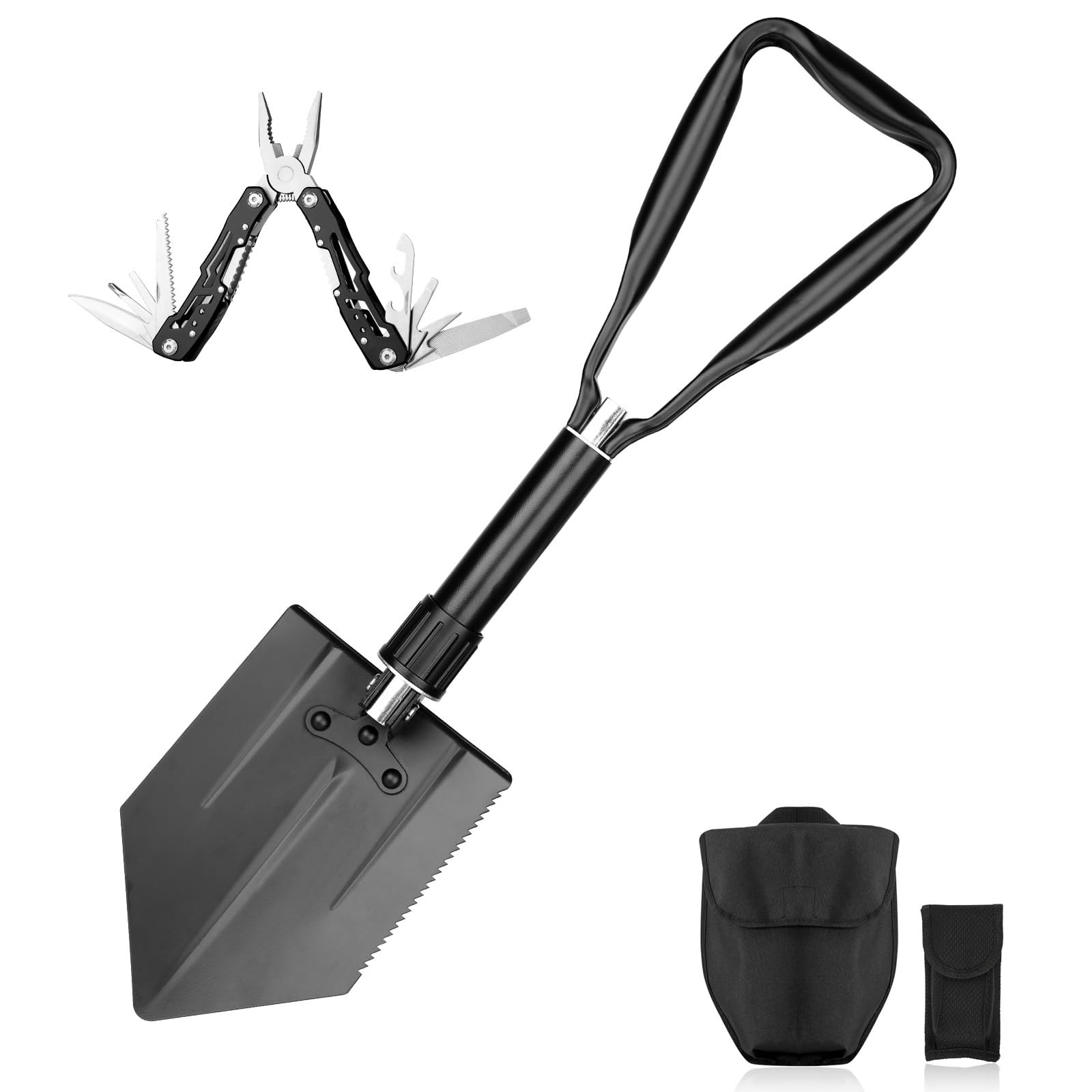 14-in-1 Tactical Multi-Tool & Folding Shovel – Survival Gear for Camping, Hiking