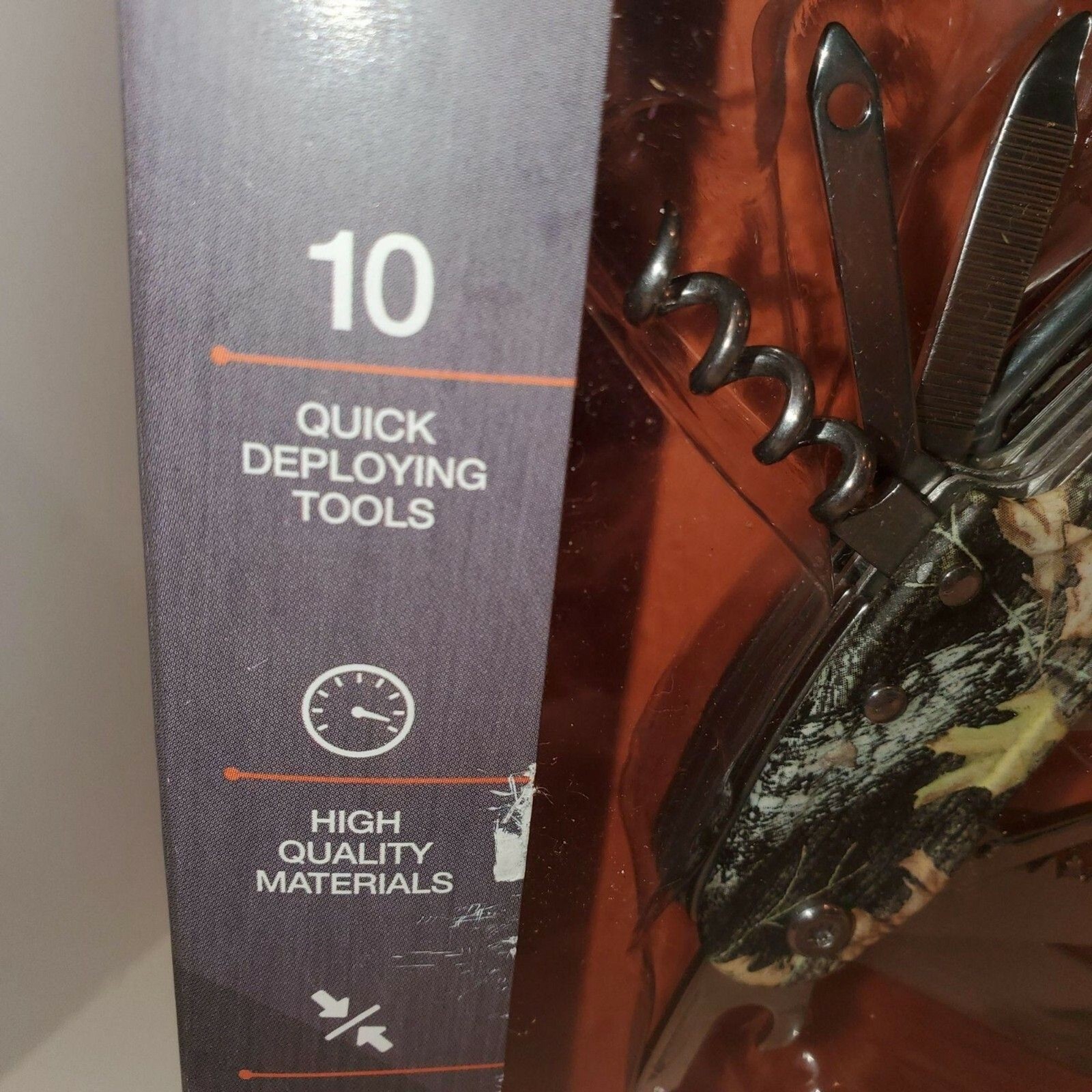 NEW Camping Multi-Tool Set 9-in-1 + Utensil Set Camo Knife Fork Spoon Outdoor