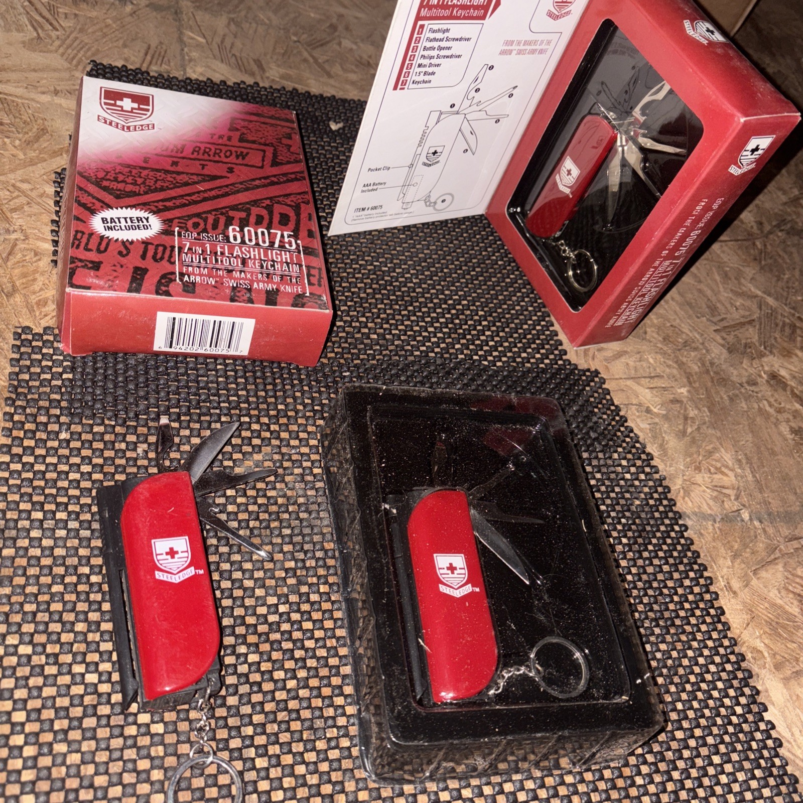 2PC/Brand New STEELEDGE Multi Tool with LED Light Stainless Steel-7 Functions/