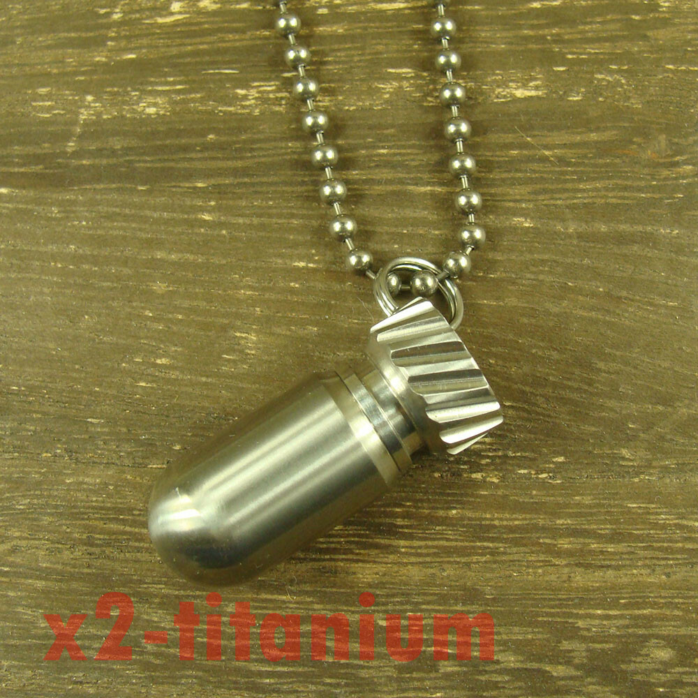 Titanium ” Bomb ” shaped Waterproof Capsule pill Bottle Key chain pendant XH540