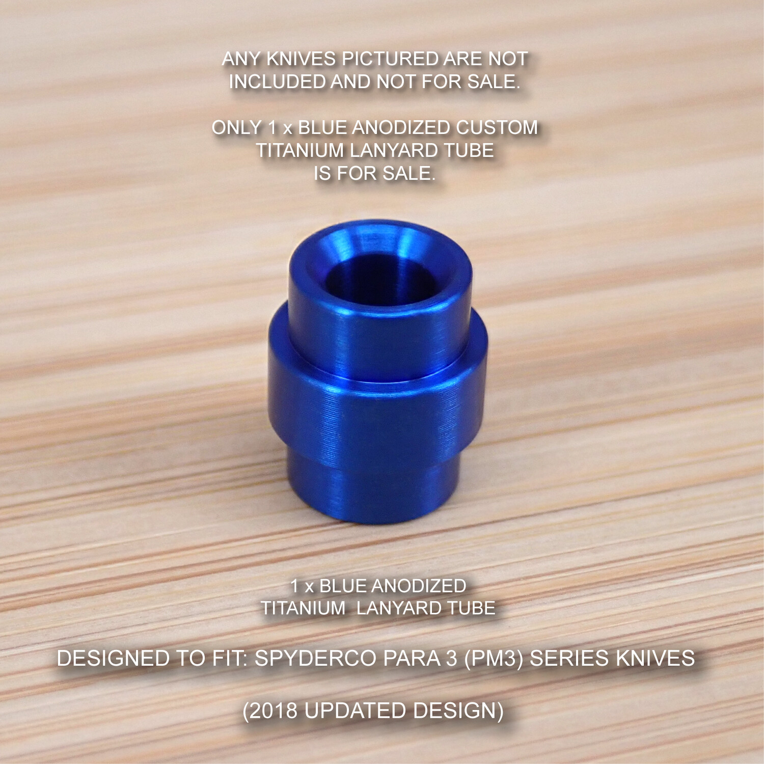Spyderco Paramilitary Para 3 PM3 Custom BLUE Titanium Pin Standoff Lanyard Tube