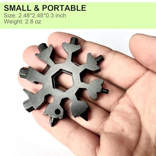 Stocking Stuffers for Men, Snowflake Multitool 2PCS 18 in 1 Silver+black