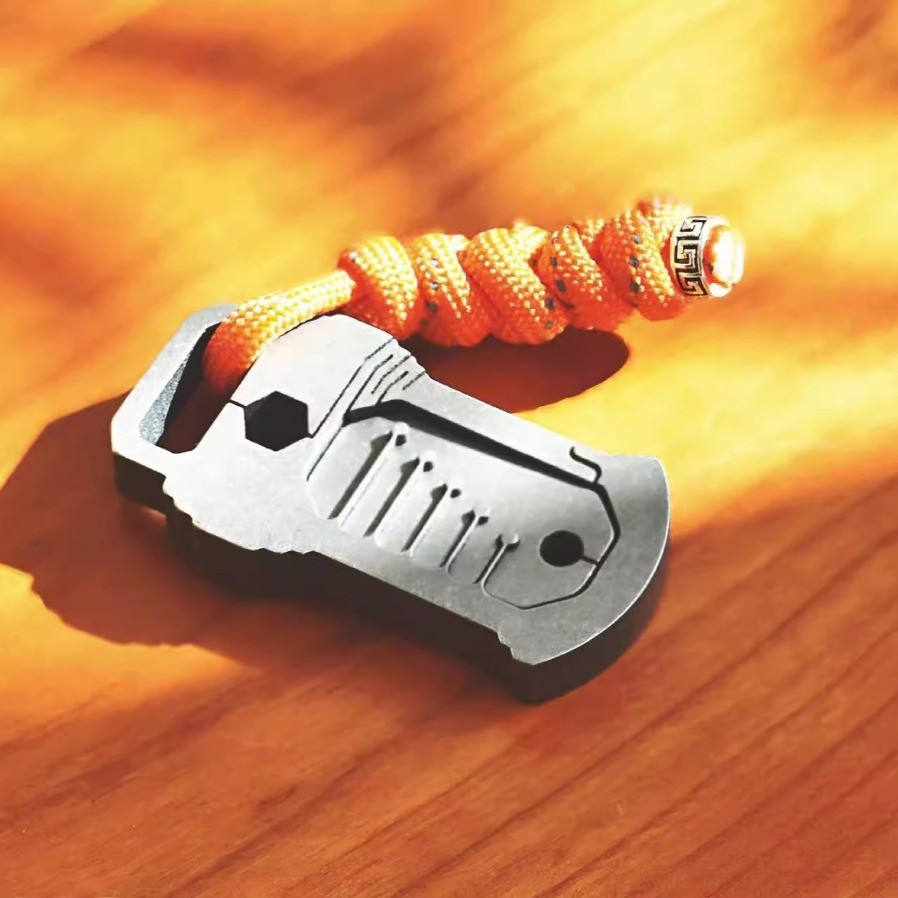TC4 Titanium alloy Multitool Keychain EDC Press Clip Outdoor Survival Gear