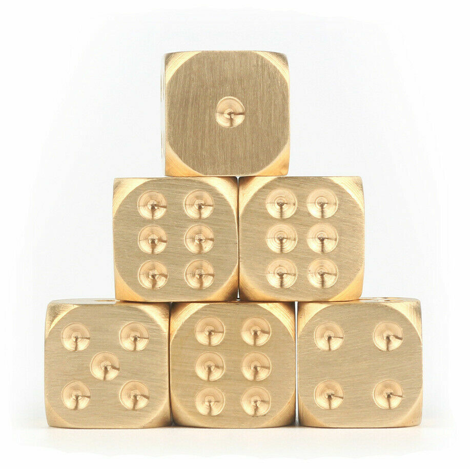 5pcs Solid Brass Polyhedral Dice Club Board Game Party Supplies Necessary EDC