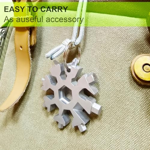 Stocking Stuffers for Men, Snowflake Multitool 2PCS 18 in 1 Silver+black