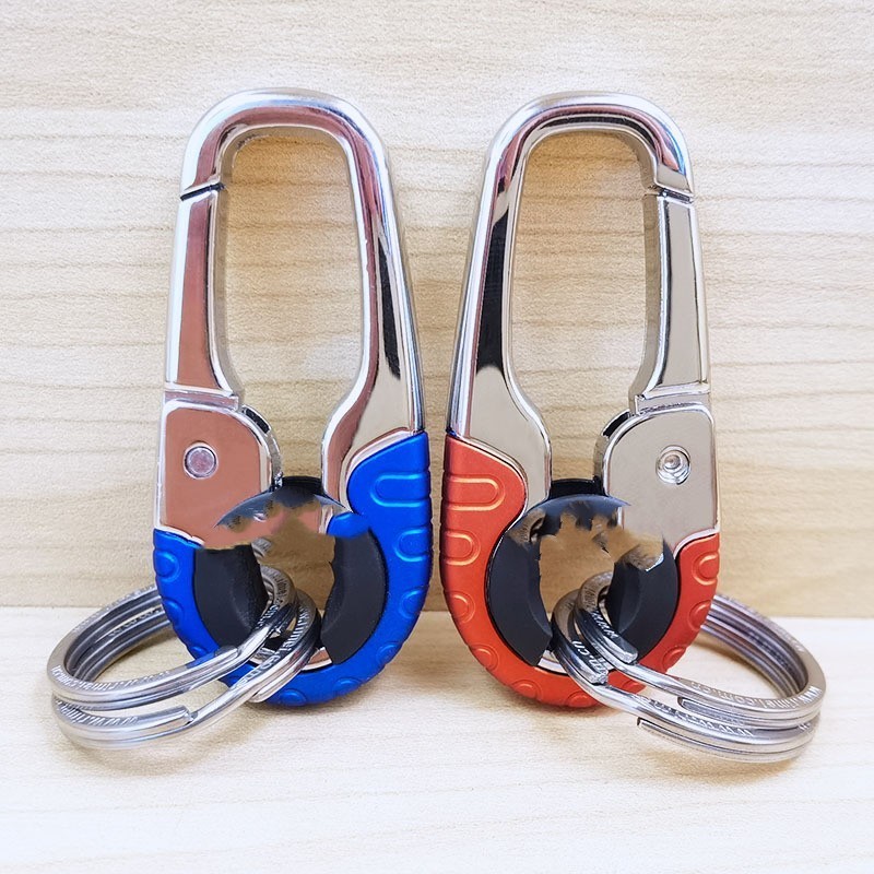 Car Key Ring Household Waist Hanging Rotating Stainless Steel Keychain with Belt