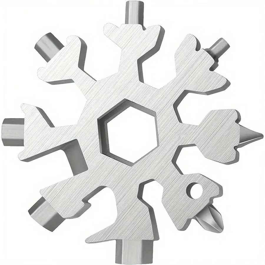 18 In 1 Snowflake Tool Stainless Steel Wrench With Flat Head & Cross Screwdriver