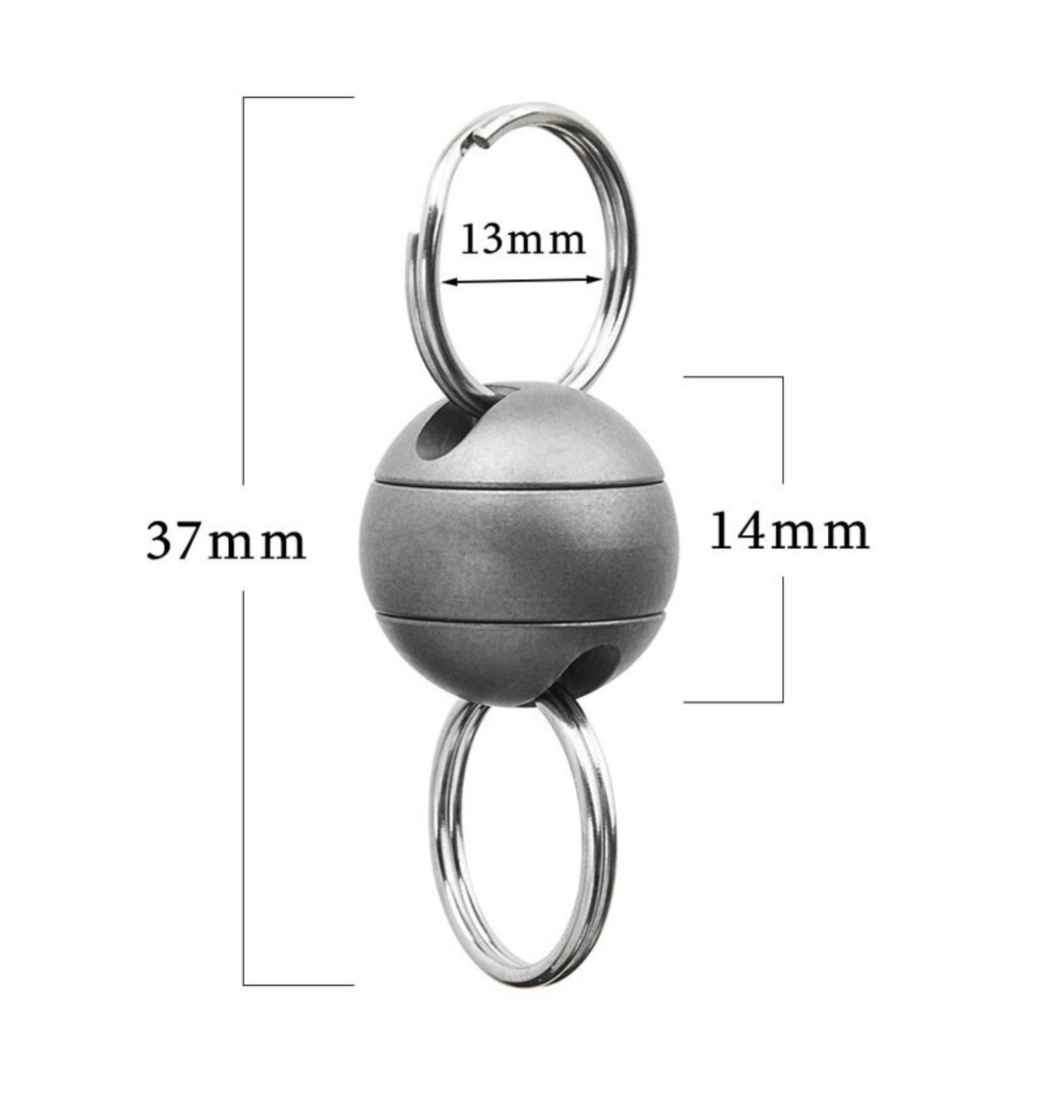 360 Degree Rotation Titanium Alloy Gimbal Keychain W Key Ring Car Keychain EDC