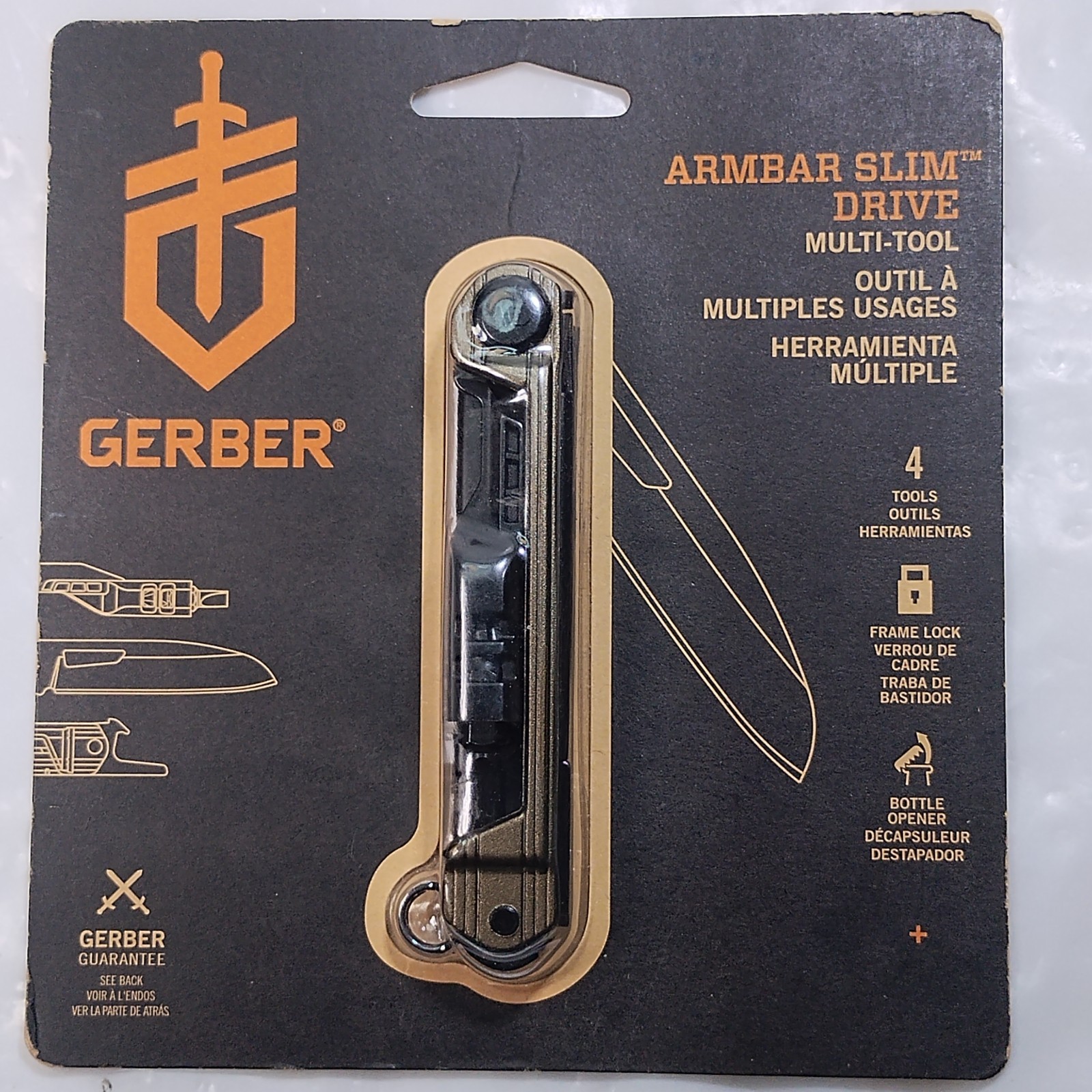 Gerber Armbar Slim Drive Multi Tool – 4 Tools – Color: Burnt Bronze – New Sealed