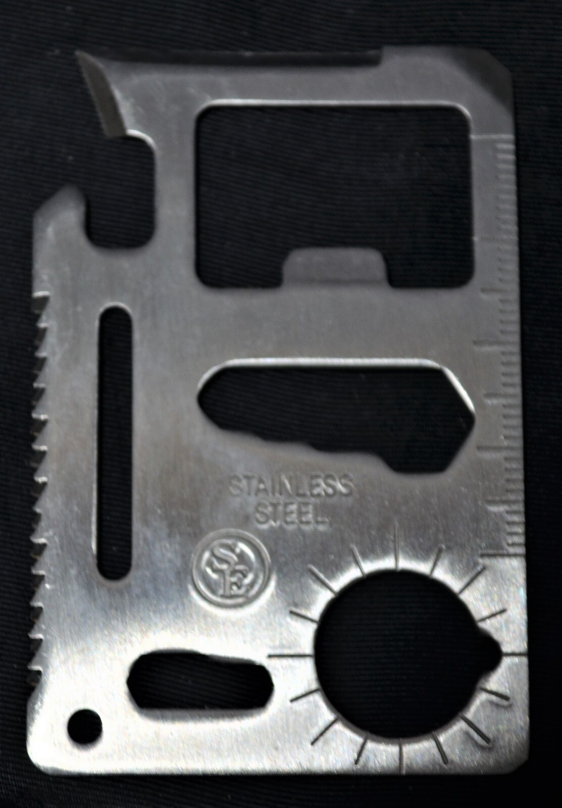 SE Wallet Multi Survival Tool Stainless Steel Credit Card Size Thin 11 in 1