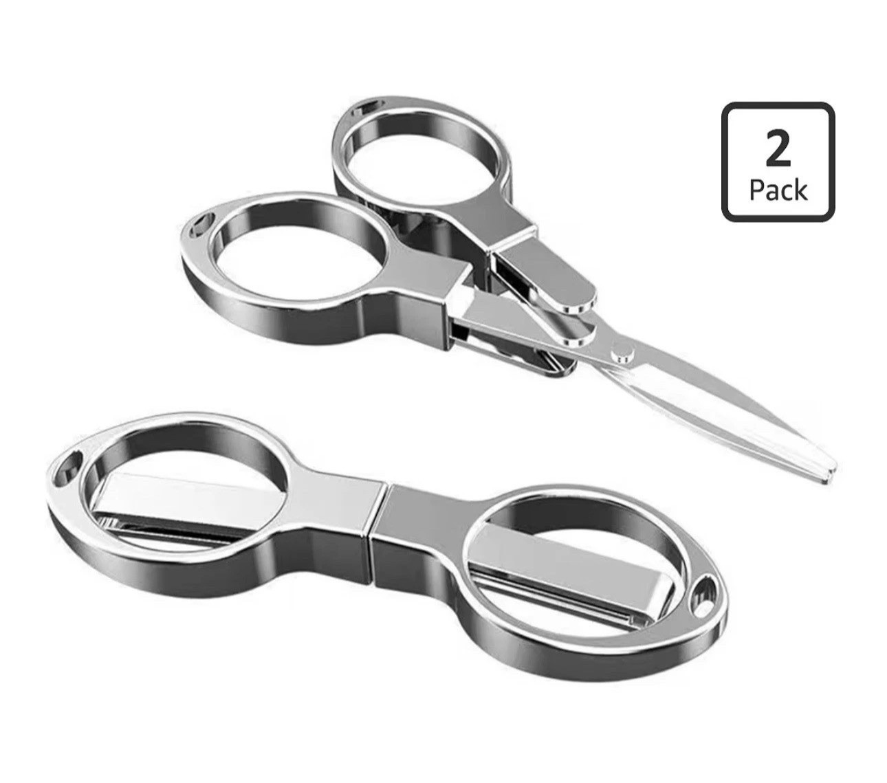 2PCS Portable Safe Folding Travel Mini Retractable Scissors Cutter Fishing