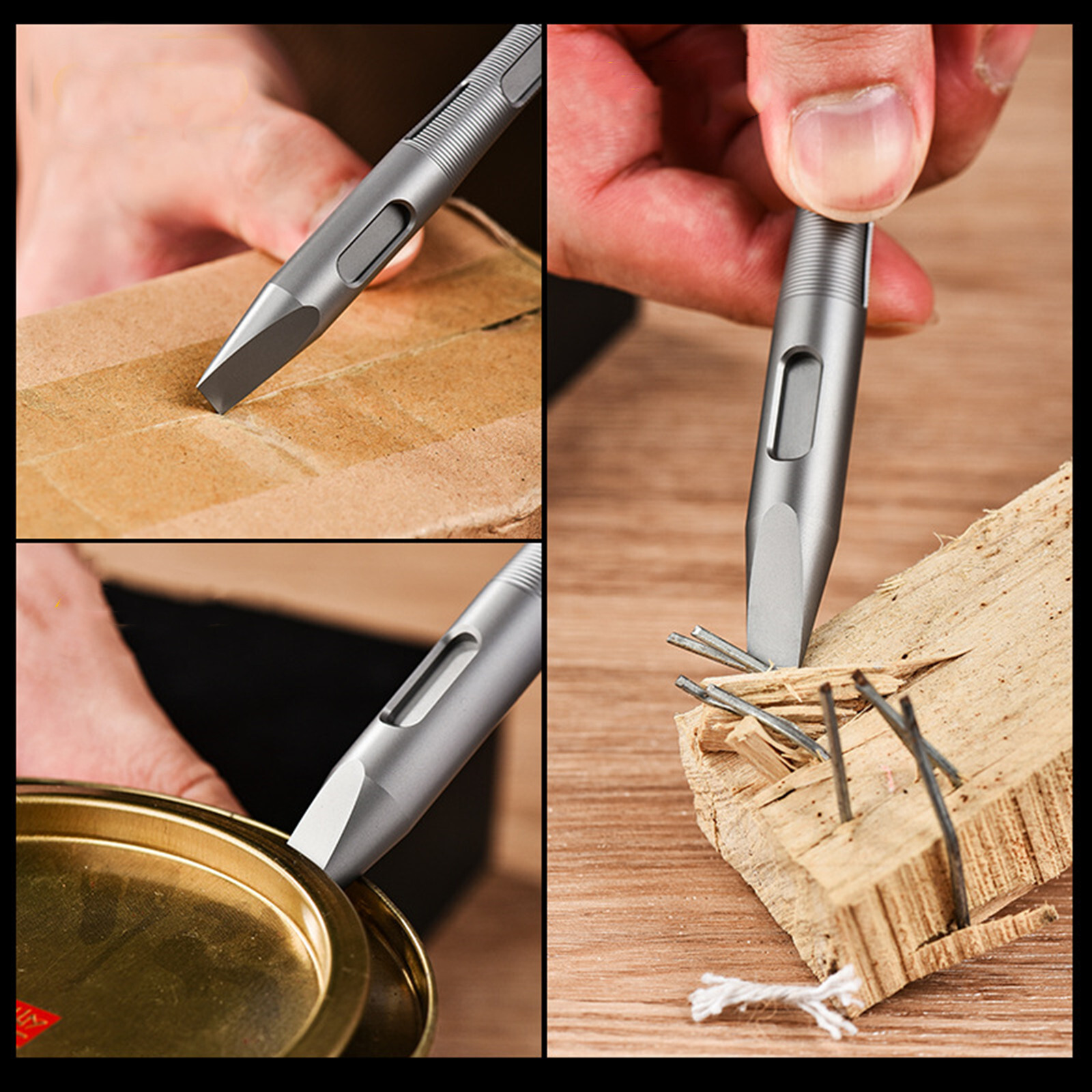 Hot EDC Solid Titanium Alloy Keychain Pry Bar Pendant Crowbar Outdoor Multi Tool