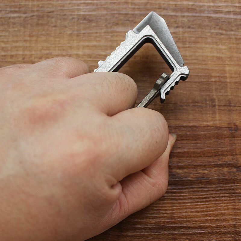 Titanium Alloy Multi-purpose Tool EDC Key Chain Hang up Carabiner Pry Bar Opener