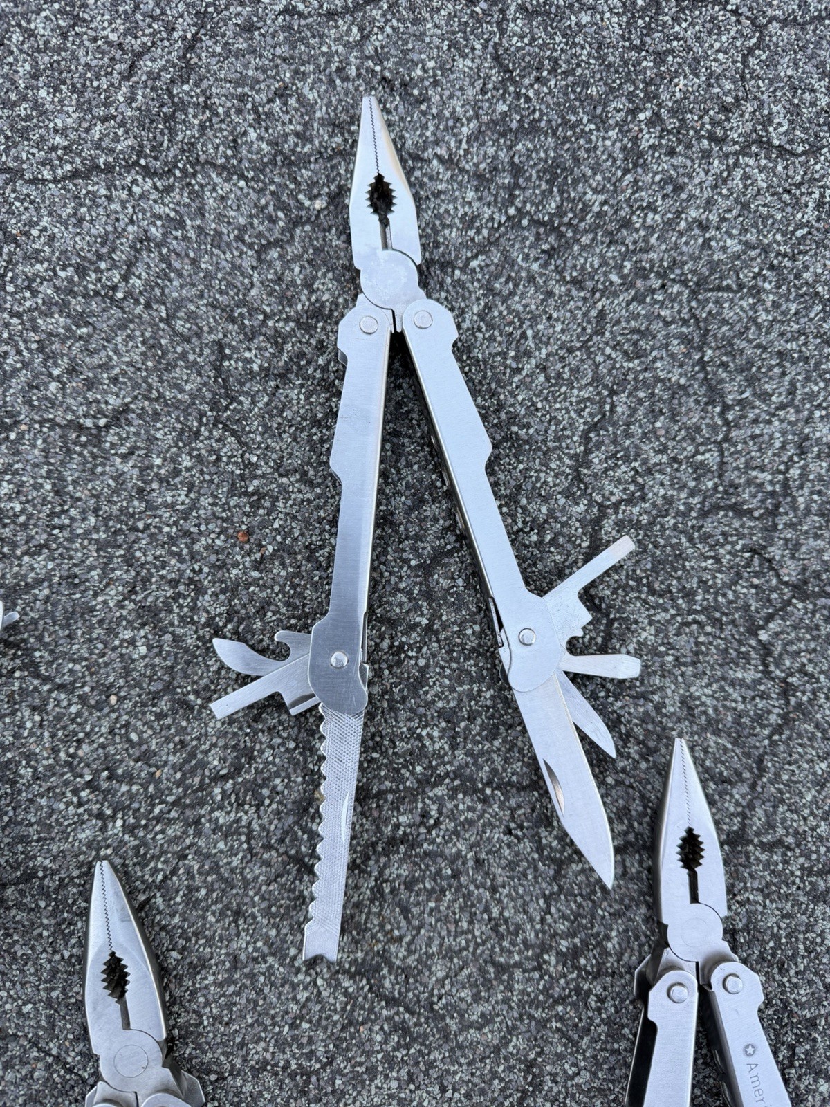 Vintage American Camper Multi-Tools, Lot of 4, Pocket Knife Pliers Screwdriver