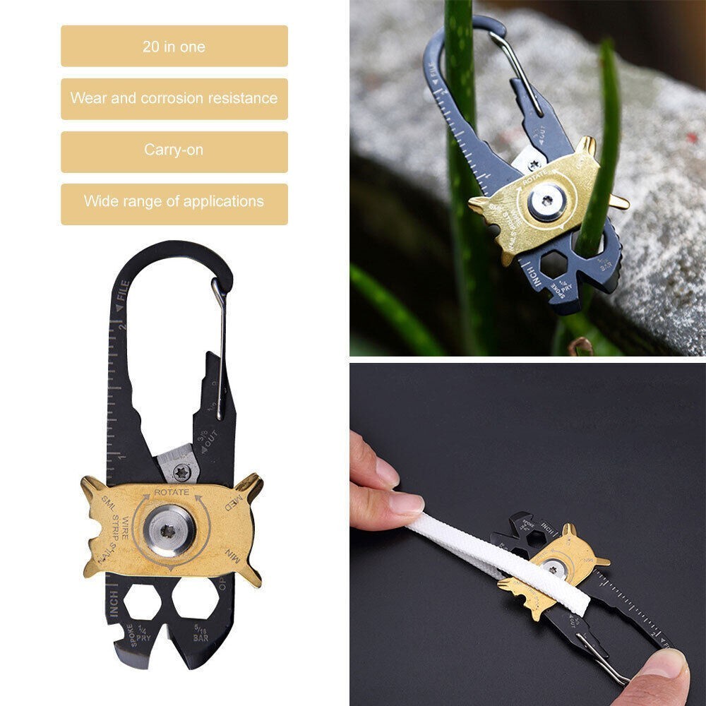 20 in1 Pocket Portable Gadget Mini Useful Utility Multi Tool Keychain EDC