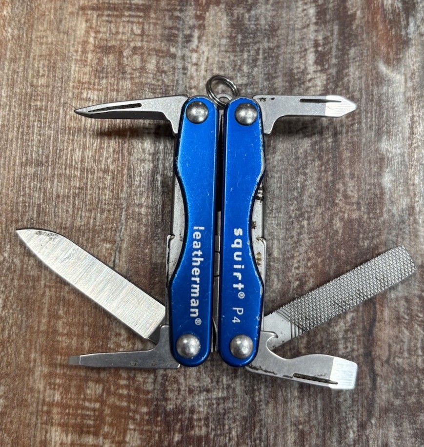 Leatherman Squirt P4 Blue Plier Multi-Tool Key Ring USA Retired