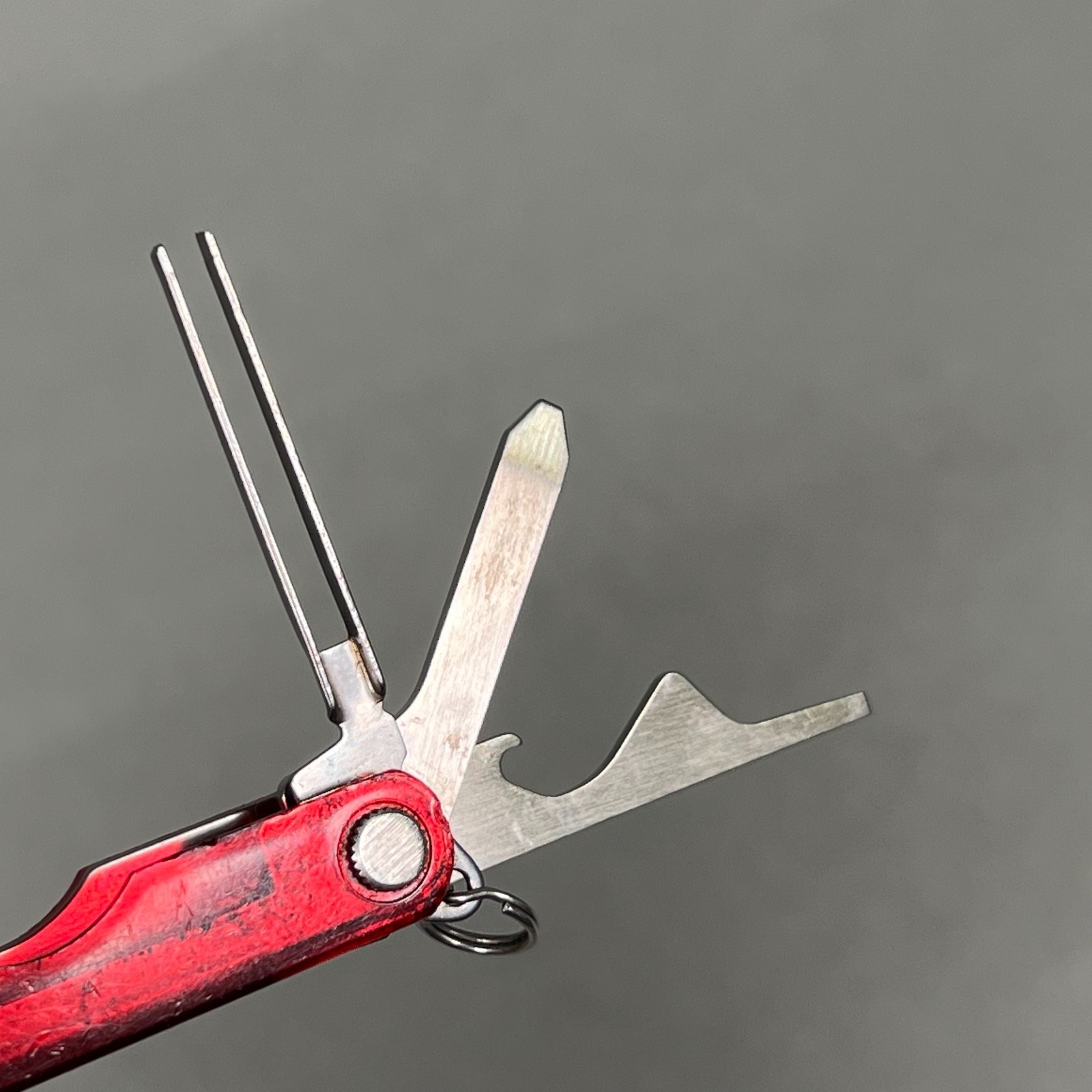 RARE Leatherman Micra Translucent Red Polycarbonate Keychain Multi-Tool USA