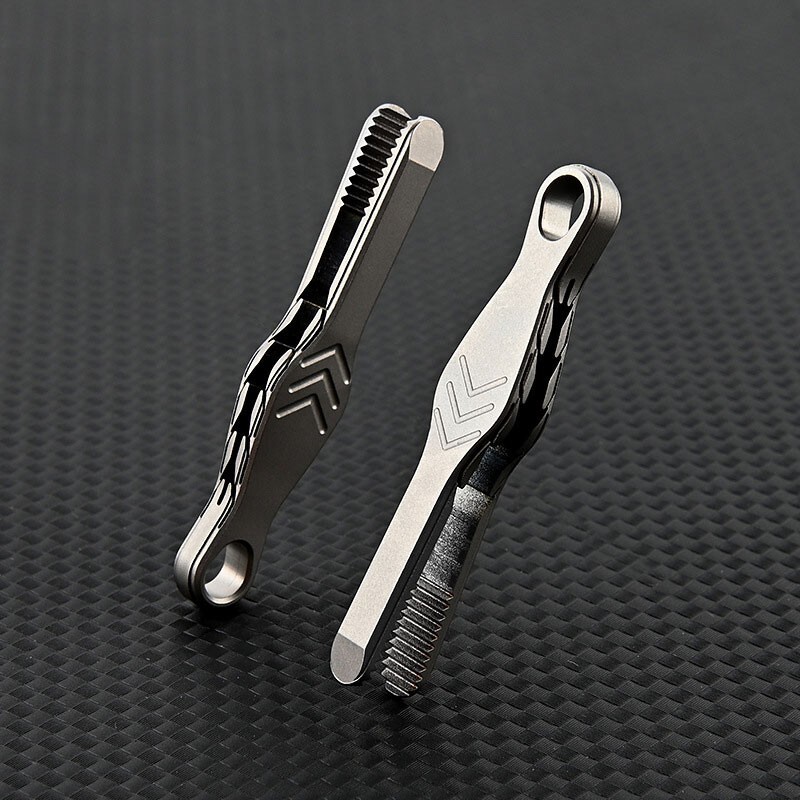 Mini Lightweight Titanium Alloy Keychain Tweezers Portable Outdoor EDC Tool