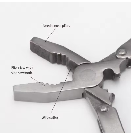 6 In 1 Multi Tool Pliers Stainless Steel Pocket Tool Safety Lock Wire Cutter