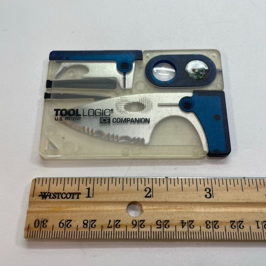 Tool Logic Credit Card Ice Companion W/ Compass Wallet Multi Survival Tool Knife